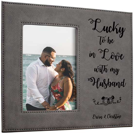 Custom Love My Husband Gray Frame