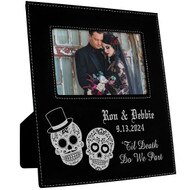 Custom Engraved Sugar Skull Fall Halloween Wedding Picture Frames With Names And Date