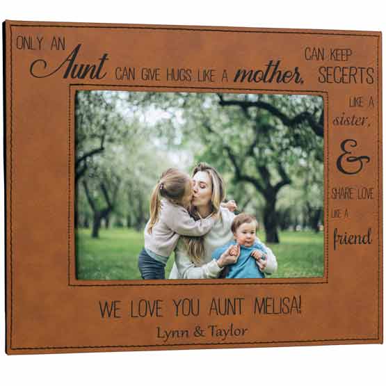 Custom Aunt Leather Photo Frame