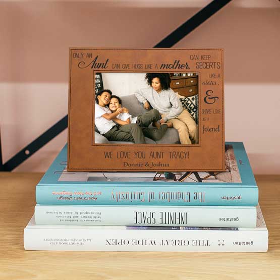 Aunt Photo Frame on Book Stack