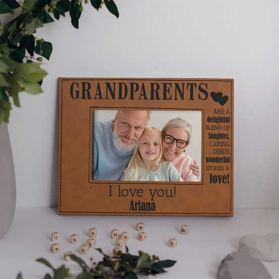 Grandparents Rawhide Frame on Table