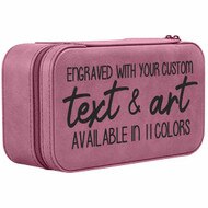 Custom Jewelry Box With Nuanced Pink Faux Leather Design Featuring Color And Engraving Options