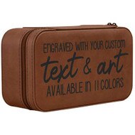 Custom Jewelry Box With Rawhide Faux Leather Design Featuring Engraving And Color Options