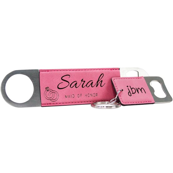 Pink Keychain and Bottle Opener Set