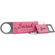 Pink Keychain and Bottle Opener Set