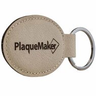 Custom Light Brown Leather Keychain