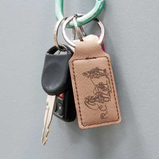 Brown Rectangle Keychain by Keys