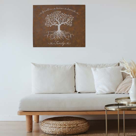 Family Tree Canvas in Living Room