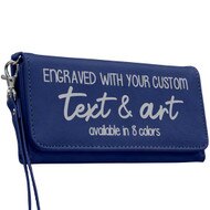 Custom Blue Faux Leather Wallet