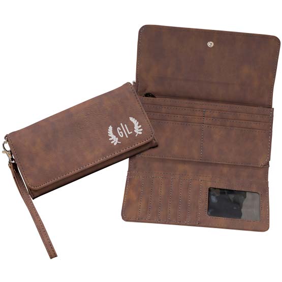 Rustic Faux Leather Wallet Opened