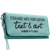 Custom Teal Faux Leather Wallet