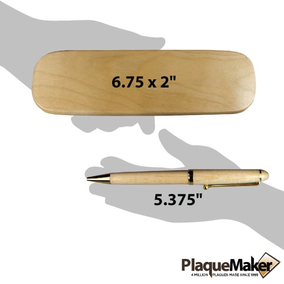 Custom Wood Pens - Maple Wood Size Guide