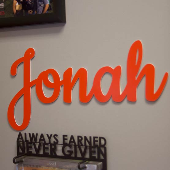 Custom Plastic Letters on Wall