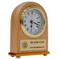 Custom Engraved Red Alder Clock