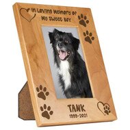 Custom Dog Memorial Red Alder Frame