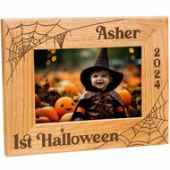 Custom Engraved Babys First Halloween Picture Frame With Name And Year