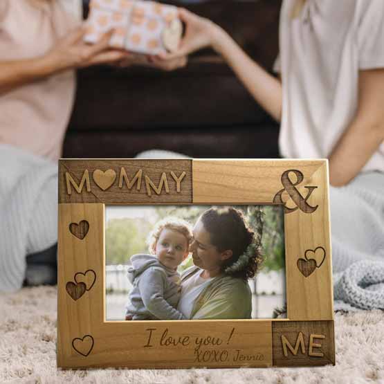 Custom Mommy and Me Picture Frame. Engraved with your selected names and add your favorite photograph.