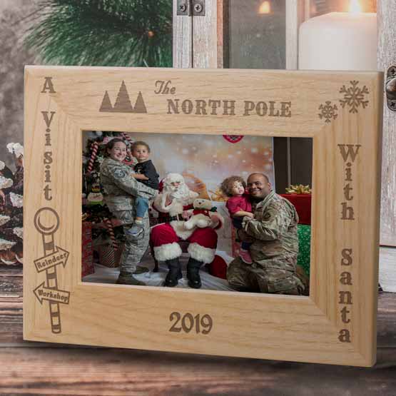 Custom Santa Visit Frame on Mantle