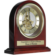 Custom Rosewood Arch Clock w/ Gears