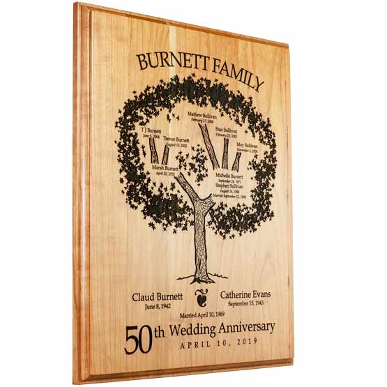 Custom Cherry Family Tree Plaque