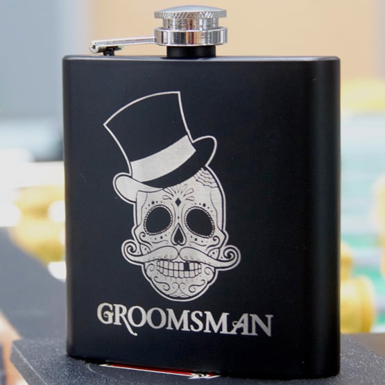 Matte Black Steel Flask on Table