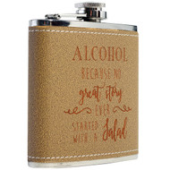 Custom Leather-Wrapped Steel Flask