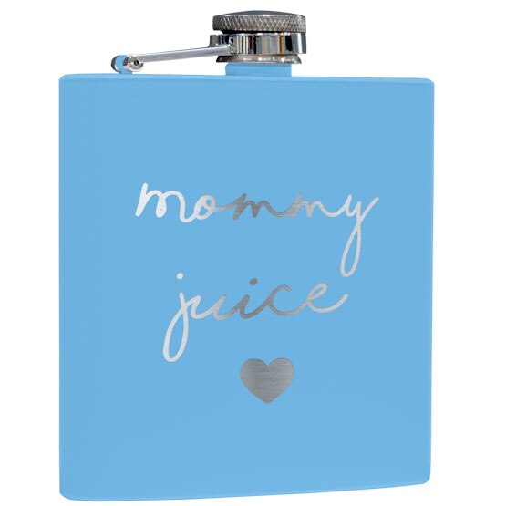 Custom Light Blue Coated Flask