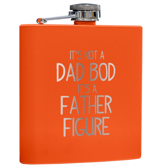 Custom Orange Coated Flask - 6 oz