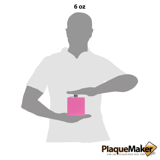 Custom Pink Coated Flask Size Guide