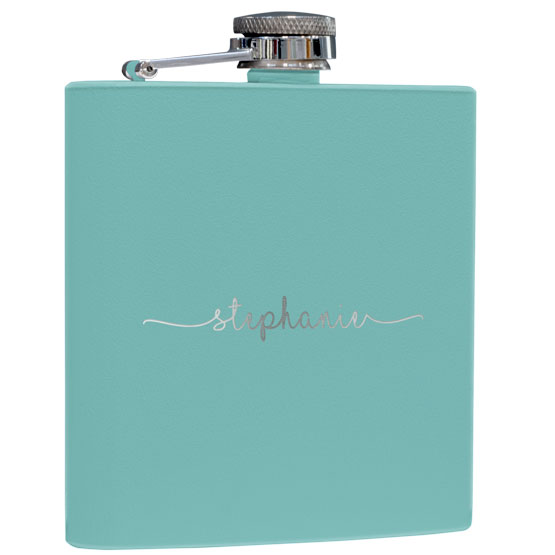 Custom Teal Flask