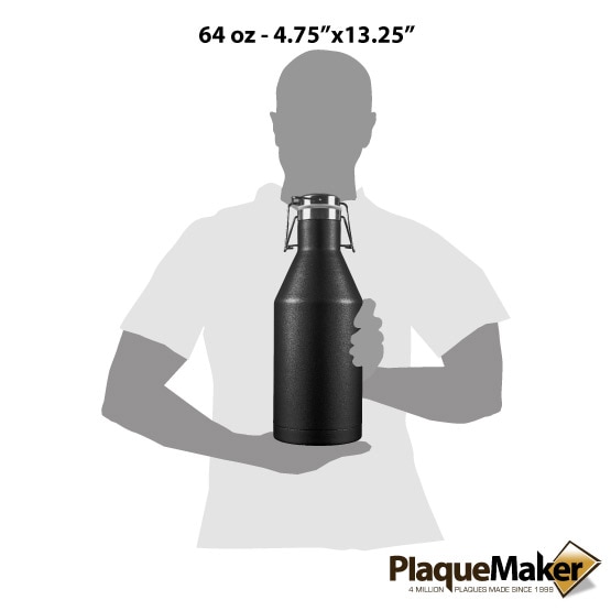 64 oz Black Growler Size Guide