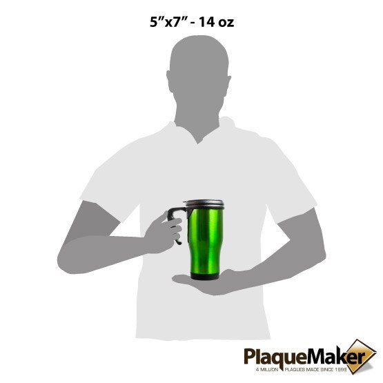 Green Travel Mug w/ Handle Sizes