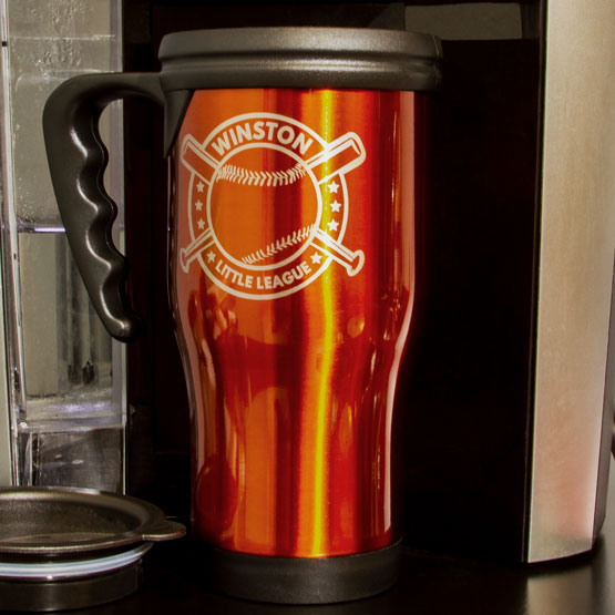 Orange Travel Mug w/Handle Inside