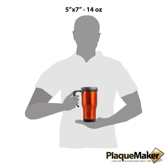 Orange Travel Mug w/Handle Sizes