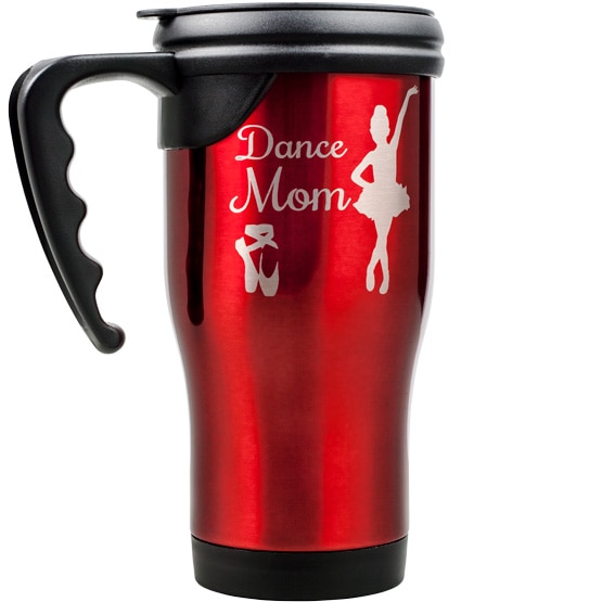 Custom Red Travel Mug w/ Handle