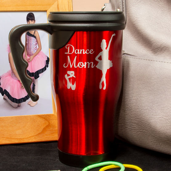 Personalized Red Travel Coffee Mug With Handle