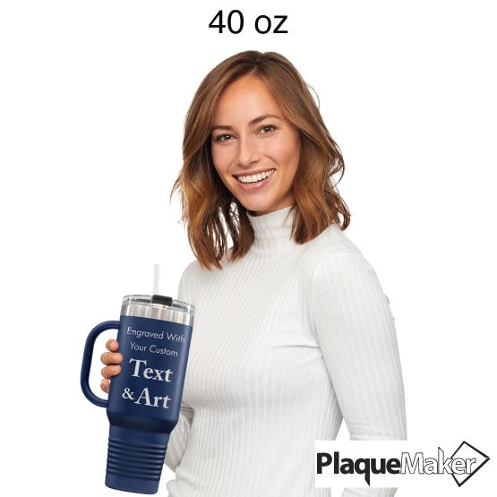 Navy Blue 40 oz tumbler Size Guide