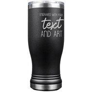 Custom Engraved Black Beer Pilsner Tumbler with Your Message and Art or Logo