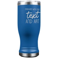 Custom Engraved Blue Beer Pilsner Tumbler with Your Message and Art or Logo