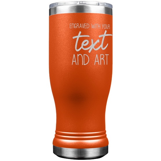 Custom Engraved Orange Beer Pilsner Tumbler with Your Message and Art or Logo