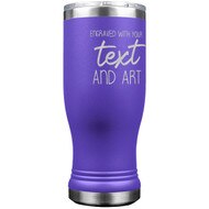 Custom Engraved Purple Beer Pilsner Tumbler with Your Message and Art or Logo