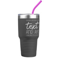 Custom Engraved 30 oz Gray Tumbler with Your Message and Art or Logo