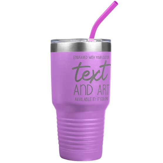 Purple Tumbler with Straw