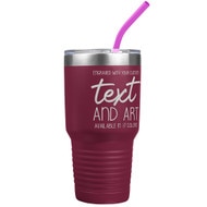 Custom Engraved 30 oz Maroon Tumbler with Your Message and Art or Logo