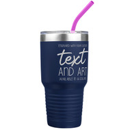 Custom Engraved 30 oz Navy Tumbler with Your Message and Art or Logo