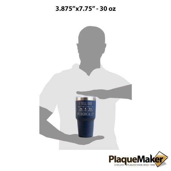 Dad Jokes Navy Tumbler Size Guide