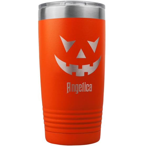 Custom Pumpkin Face Orange Tumbler