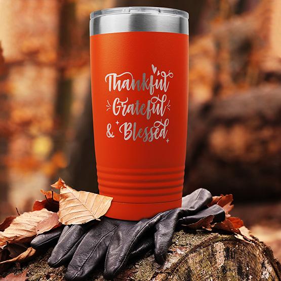 20 oz Thankful Orange Tumbler