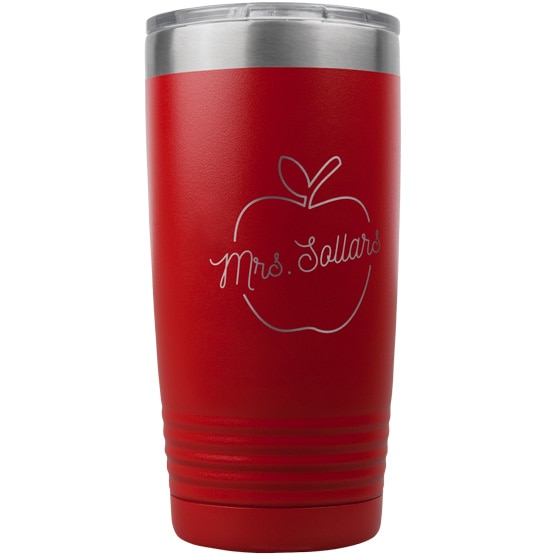 Custom Teacher Apple Red Tumbler