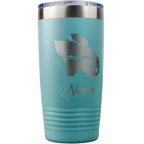 Custom Mama Bear Teal Tumbler